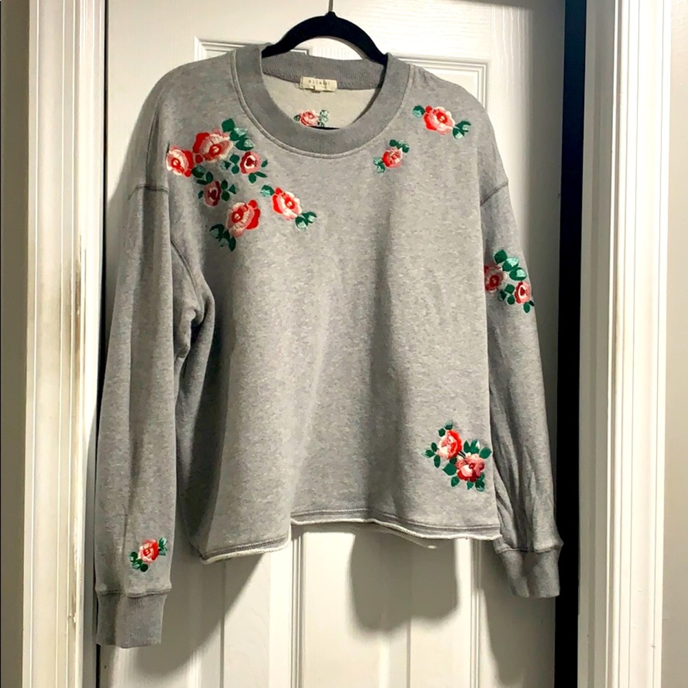 Embroidered Cutoff Sweatshirt